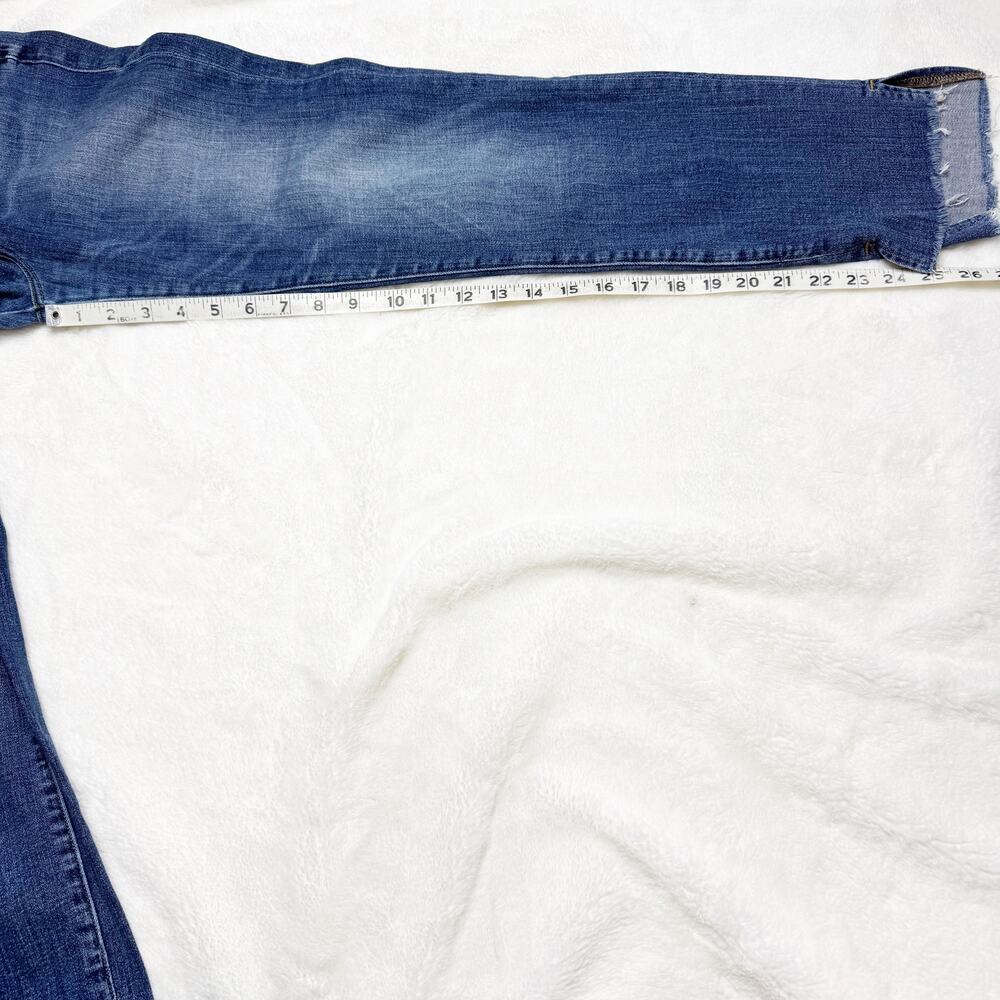 FRAME Denim Le High Straight High Rise Cropped Distressed Blue Jeans size 28 - Picture 7 of 10